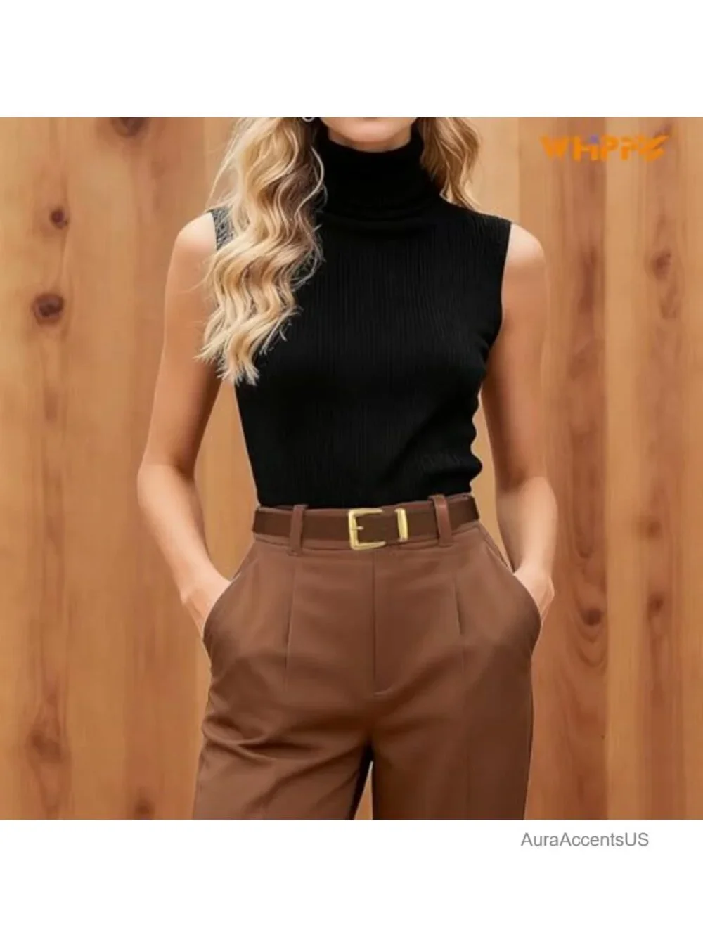 Women's Suede Leather Belt with Vintage Gold Buckle - Adjustable Casual Waist